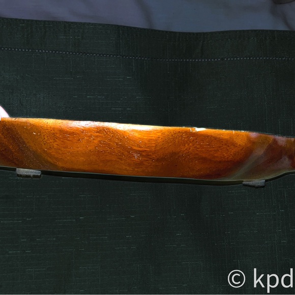 Vintage “Sanibel Home” solid leaf wood bowl and package of Paper Straws (20 Ct) - Picture 5 of 10